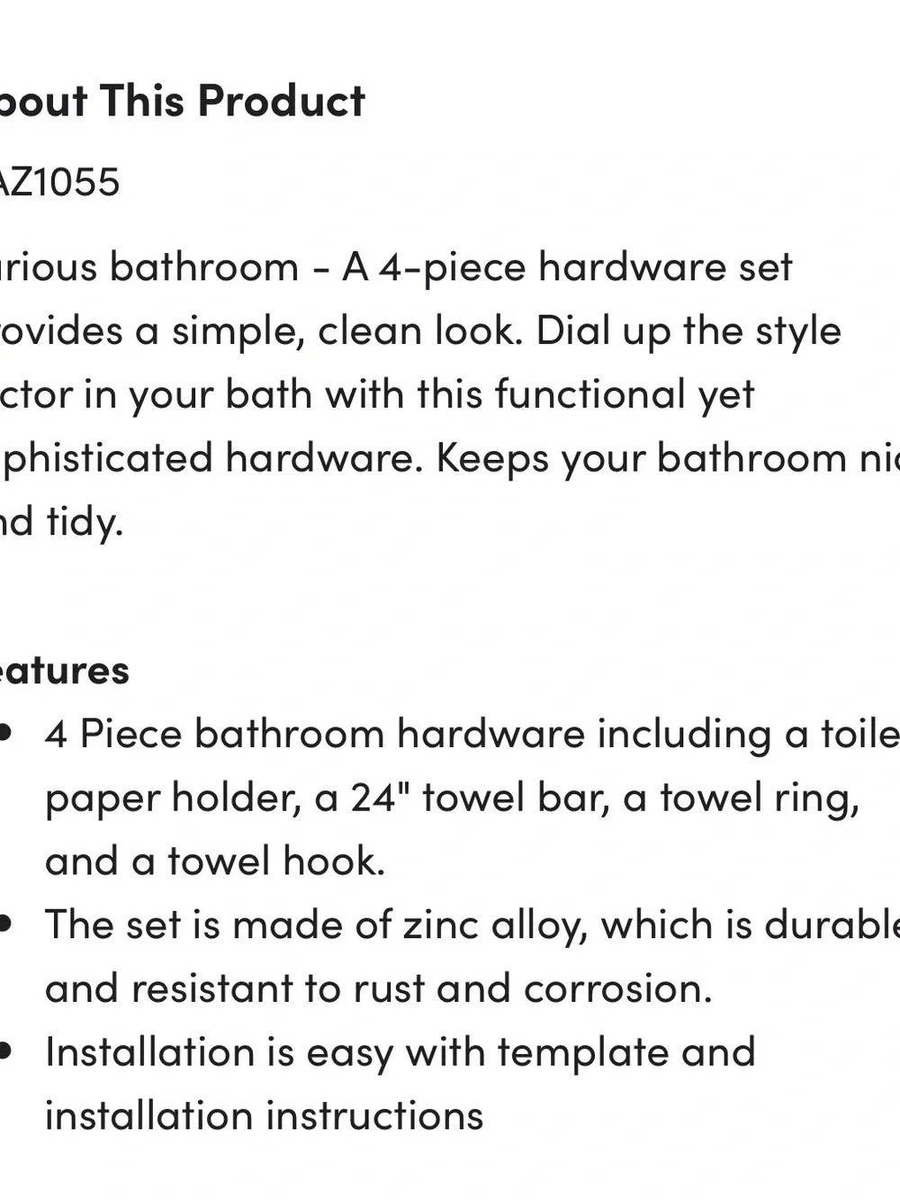 Forious Brushed Nickel 4piece Bathroom Hardware Set